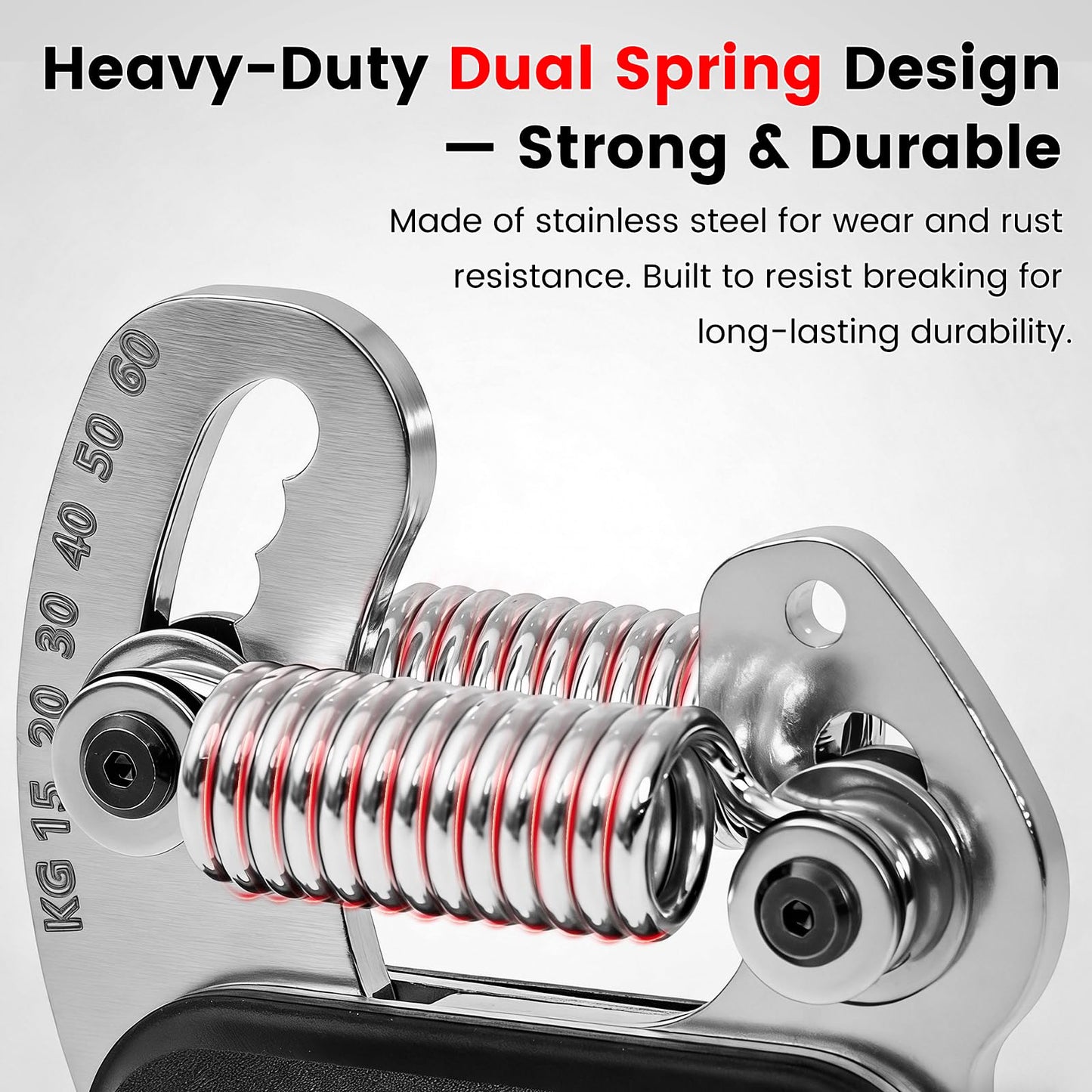 MARCHMARS All-Metal Dual Spring Grip Strength Trainer, Forearm Strengthener, Hand Gripper Strengthener Adjustable Resistance(33-132Lbs) - Ideal for Grip Strength, Muscle Building, Recovery