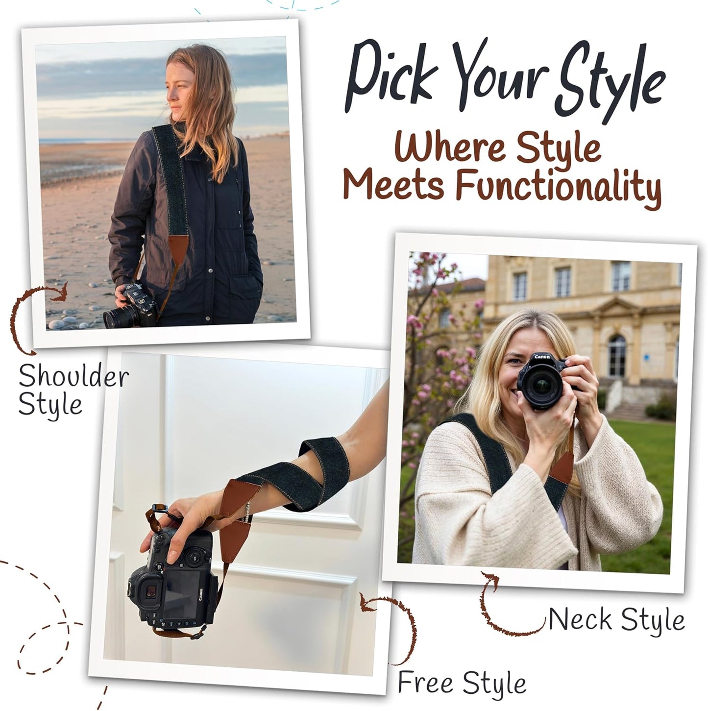 Art Tribute Camera Strap for All DSLR and Mirrorless Cameras. Photographers Strap Neck, Shoulder & Crossbody Camera
