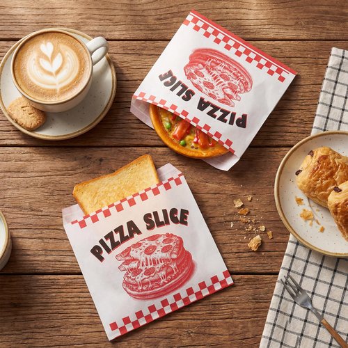 ForraFun 1000 Pcs Pizza Slice Bags Bulk 8.3 x 7.9 Paper Pizza Bags Large Food Delivery Containers Take out Food Containers for Wedding Cookies Cake Party Favors