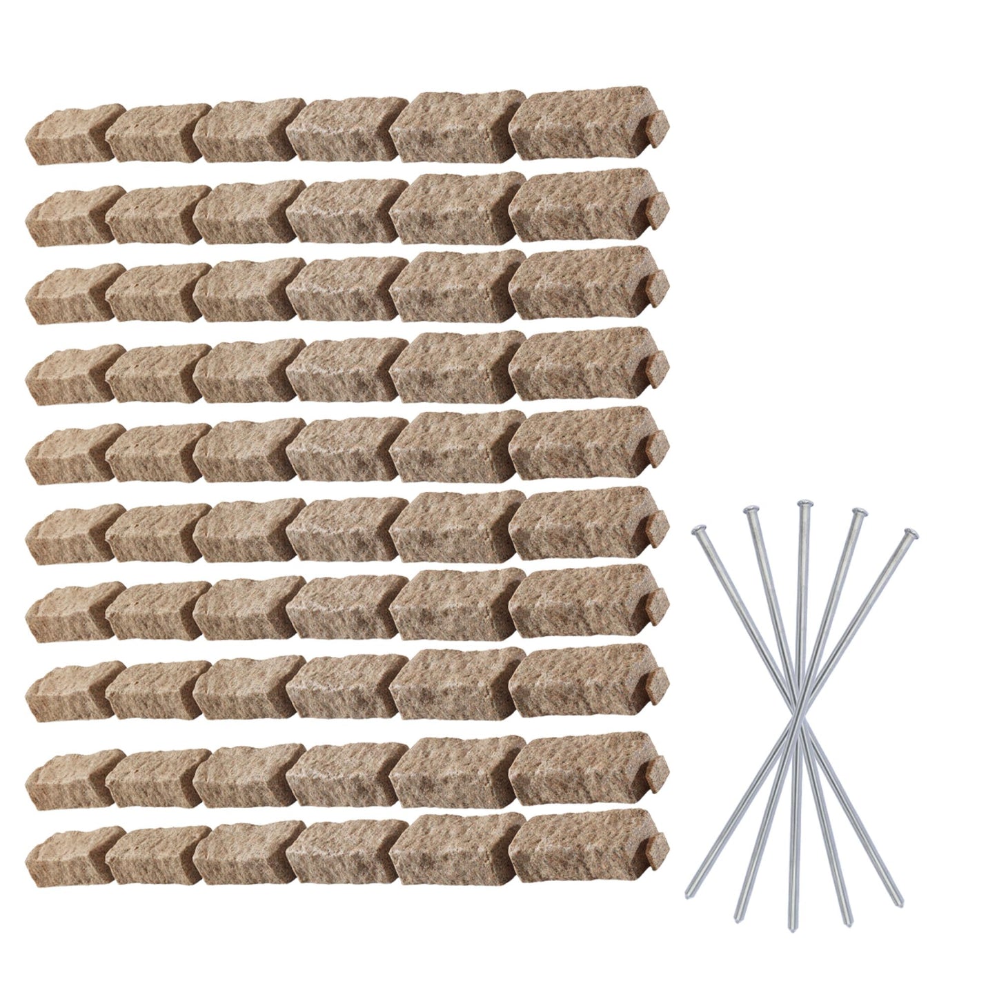 Beuta Landscape Edging | Garden Edging Border | Faux Stone Bricks for Lawn edging, Flower beds, Pathways & Yard Edging– 10 Packs | Each Section Has 6 Bricks 48"L x 4"W x 2.25"H | 30 Spikes |Sandstone
