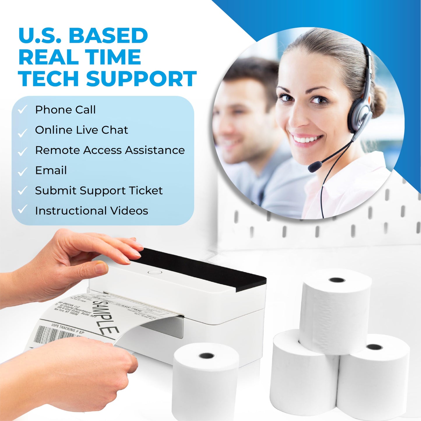 Arkscan 2054N-WF Mini WiFi Wireless Shipping Label Printer for iPhone Windows Mac Chromebook Android Support Amazon Ebay Paypal Shopify Shipstation UPS USPS FedEx Fanfold Direct Label