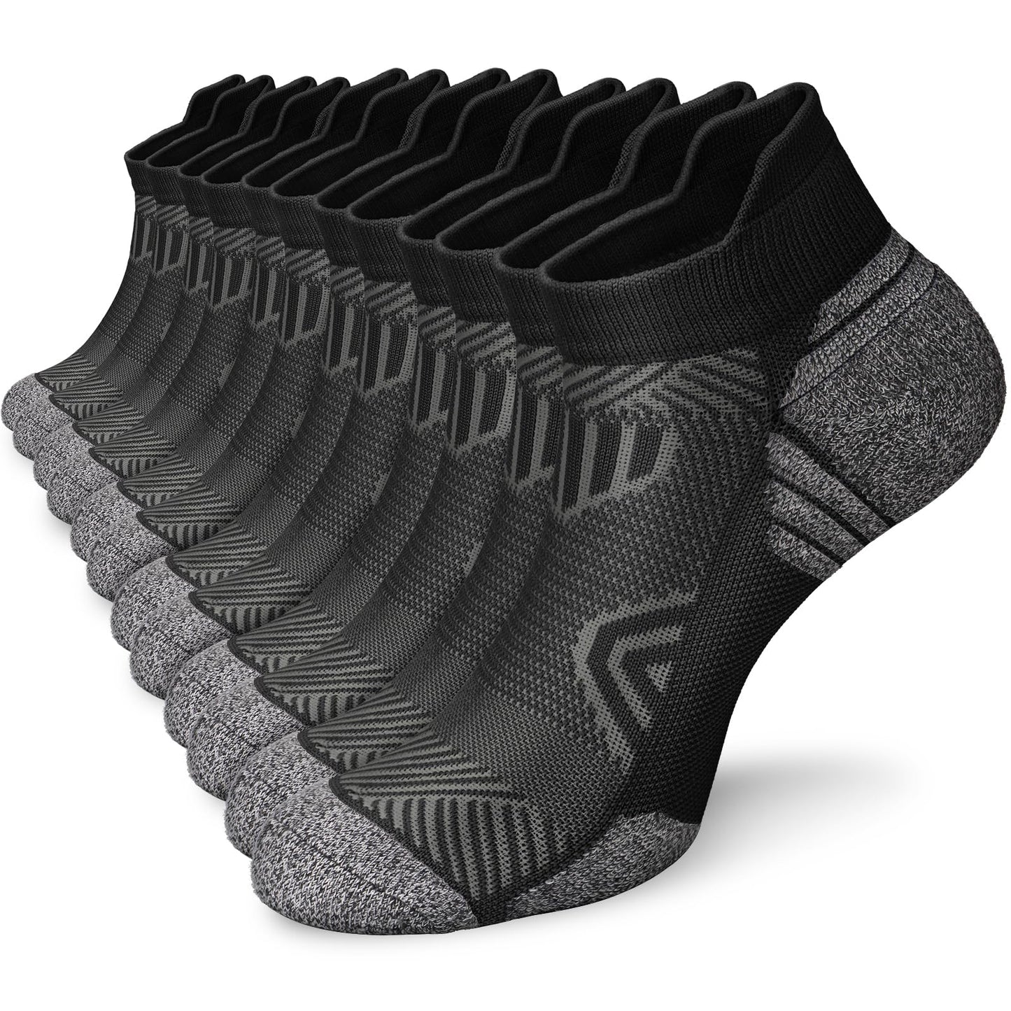 Sooverki Cushioned Cotton Ankle Compression Socks for Men Women 6 Pairs Wicking Low Cut Arch Support Plantar Fasciitis Socks Travel Runner Gifts