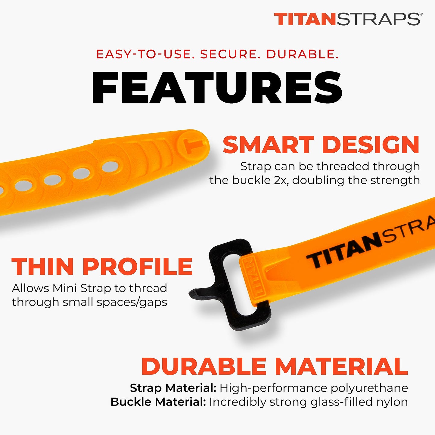 Titan Utility Straps – Mini Straps Set to Organize Computer Cables, Arts & Crafts, and Fishing Rods (10" Length / 4-Pack, Sunflower)