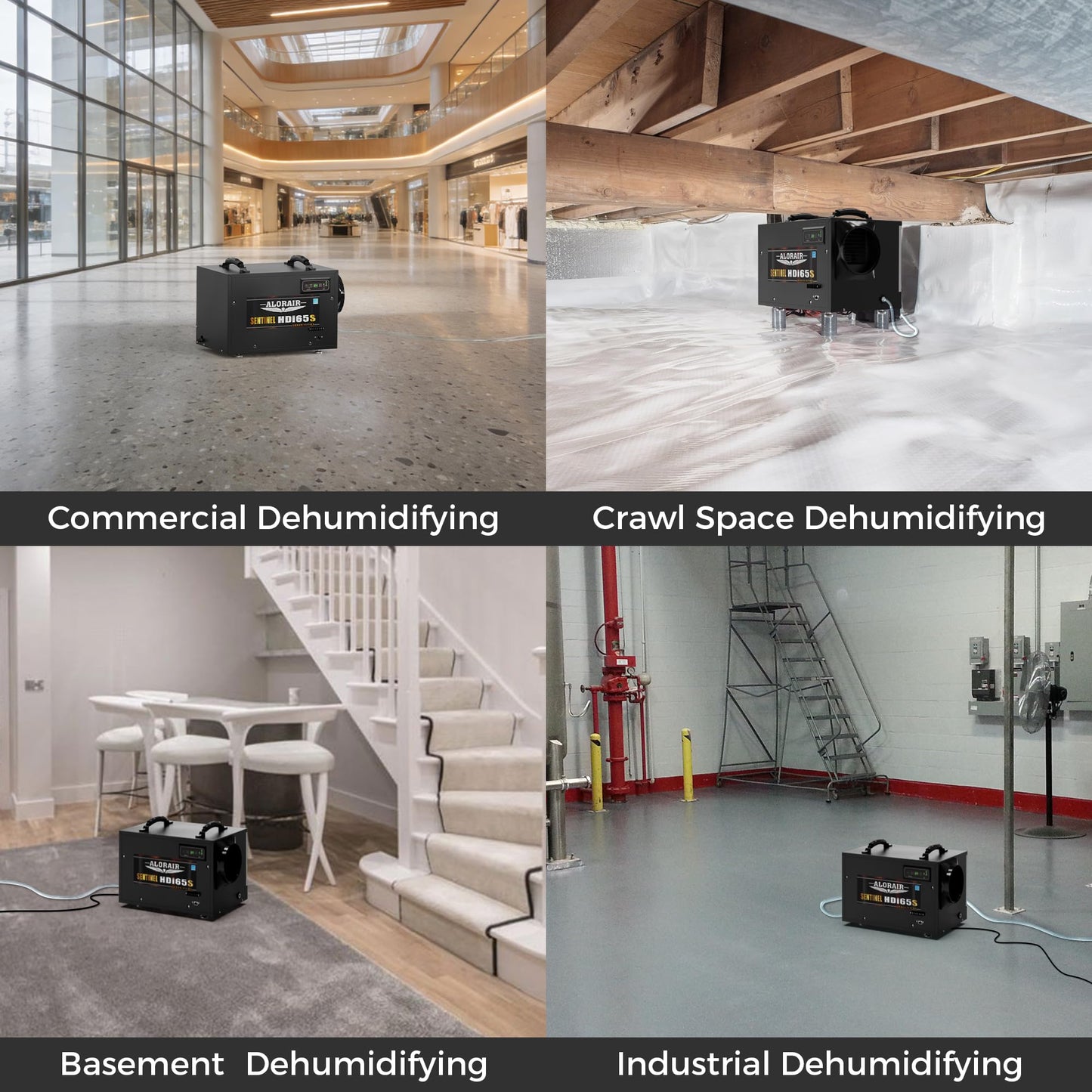 ALORAIR 120 PPD Commercial Dehumidifiers with Pump and Hose, Crawl Space Basement dehumidifier, Industry Water Damage Unit, Compact, Portable, Auto Defrost, Memory Starting