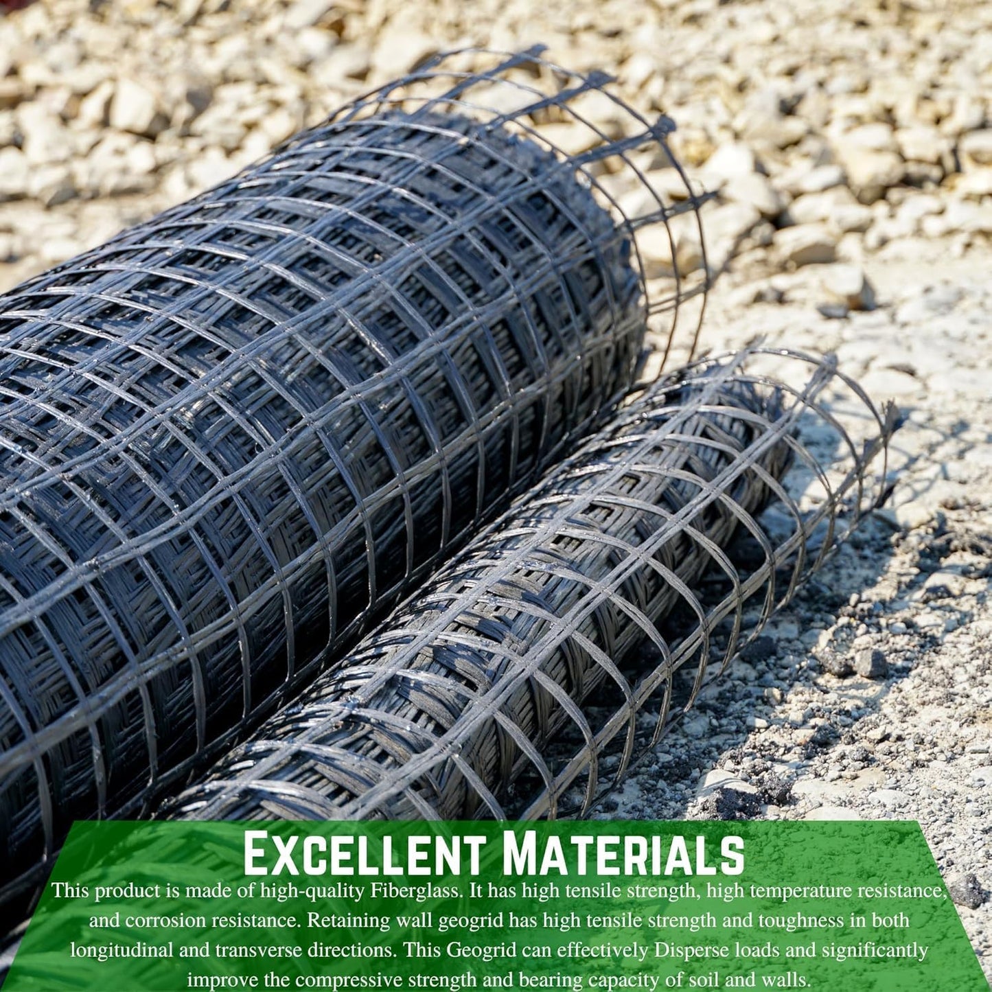 Farm Plastic Supply - Bi-Directional Geogrid for Retaining Wall 6.5ft x 288ft, Geogrid Used for Driveway, Retaining Wall, Geocell