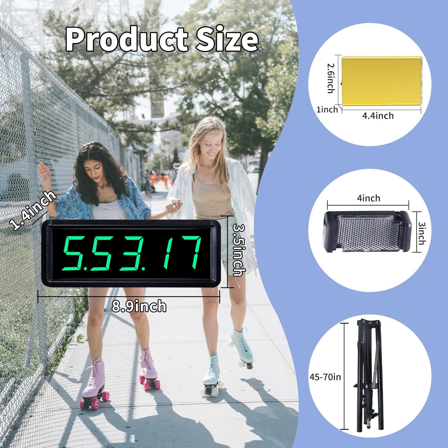 Wireless Laser Timer for Sprints with High Tripod & Battery Powered,Track Timer System for Race Clock,Sprint Timing System for 40 60 Track Yard Dash,Electronic Stopwatch for Speed Training