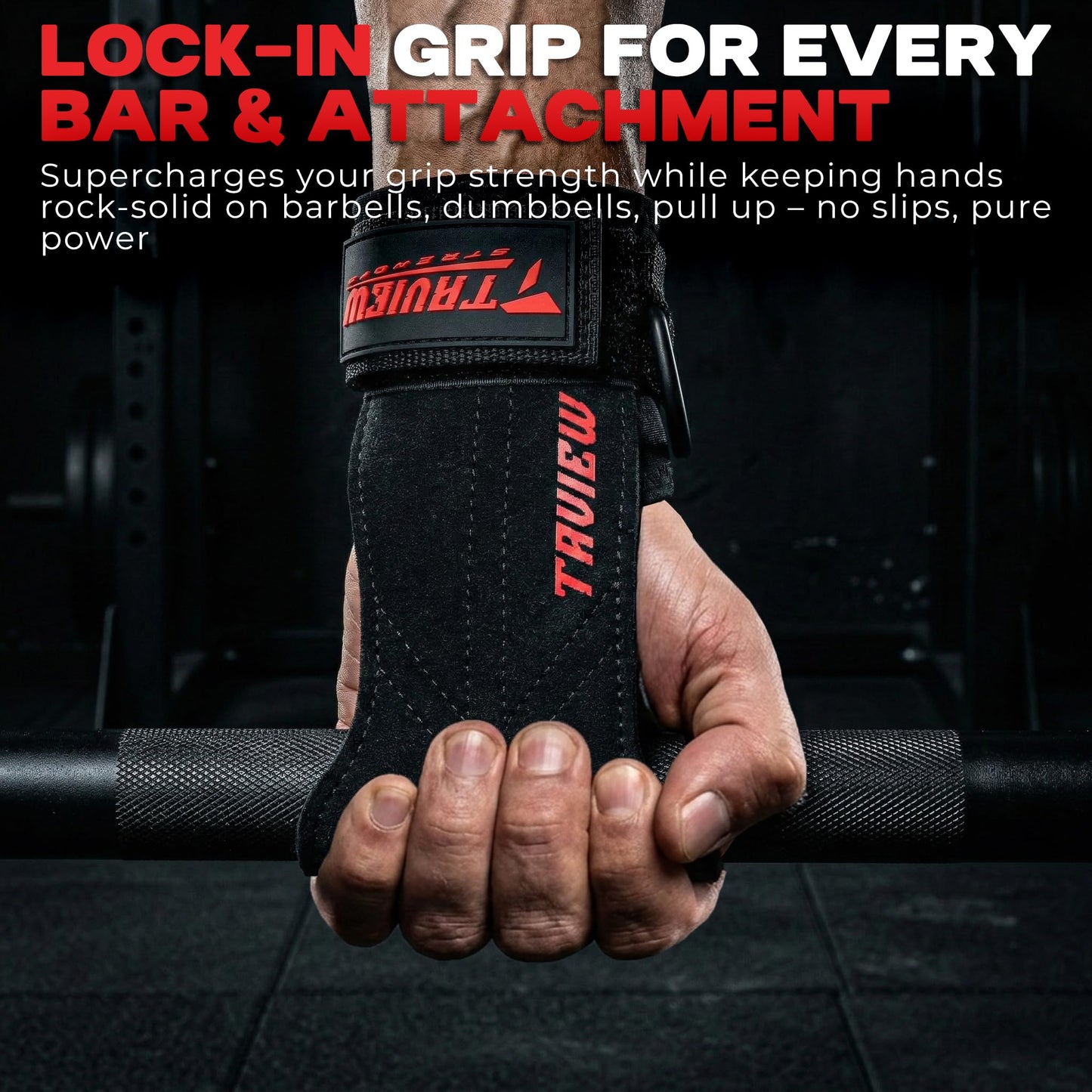 Wrist Straps for Weightlifting With D Ring,Double Layer Leather Wrist Strap For Deadlift And Powerlifting, Adjustable Neoprene Padded Gym Workout Lifting Hooks