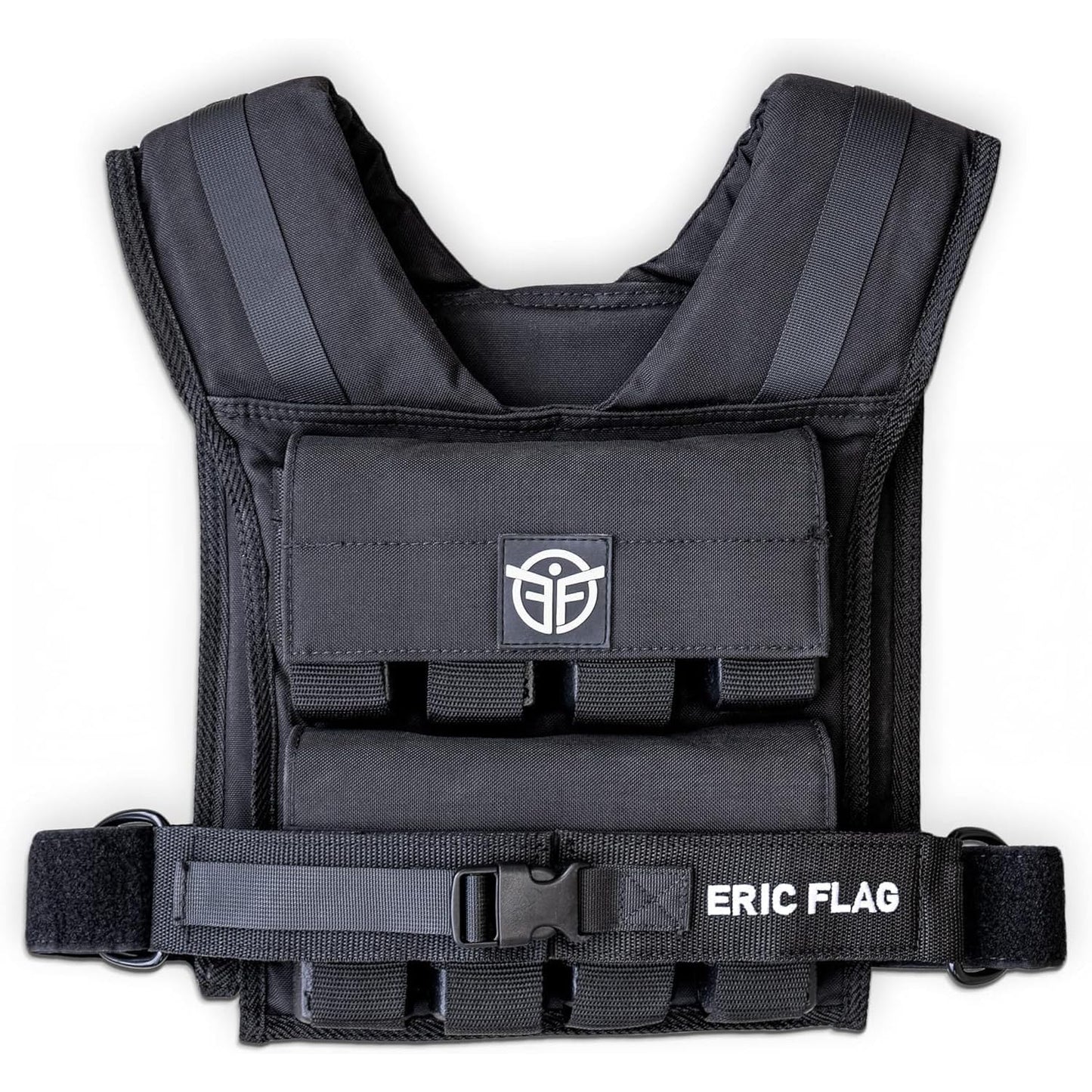 ERIC FLAG 40 lb Weighted Vest for Men & Women - Adjustable 0-40 lb with 16 Iron Weight, Heavy-Duty for Calisthenics, Running and Walking - Compact 1000D Oxford - Weighted Vest with Removable Weights