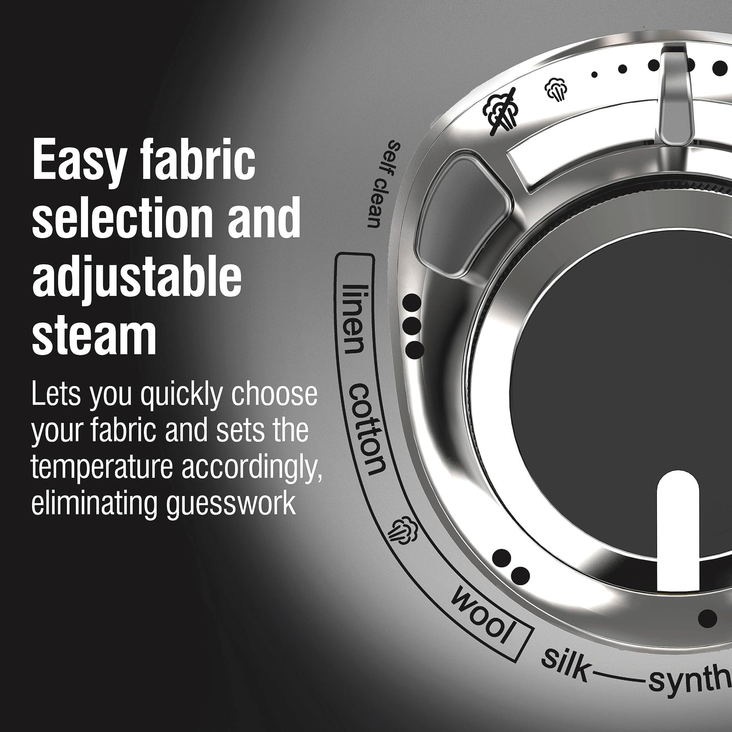 CHI Steam Iron for Clothes with 8’ Retractable Cord, 1700 Watts, 3-Way Auto Shutoff, 400+ Holes, Professional Grade, Temperature Control Dial, Titanium Infused Ceramic Soleplate, Black/Chrome (13109)