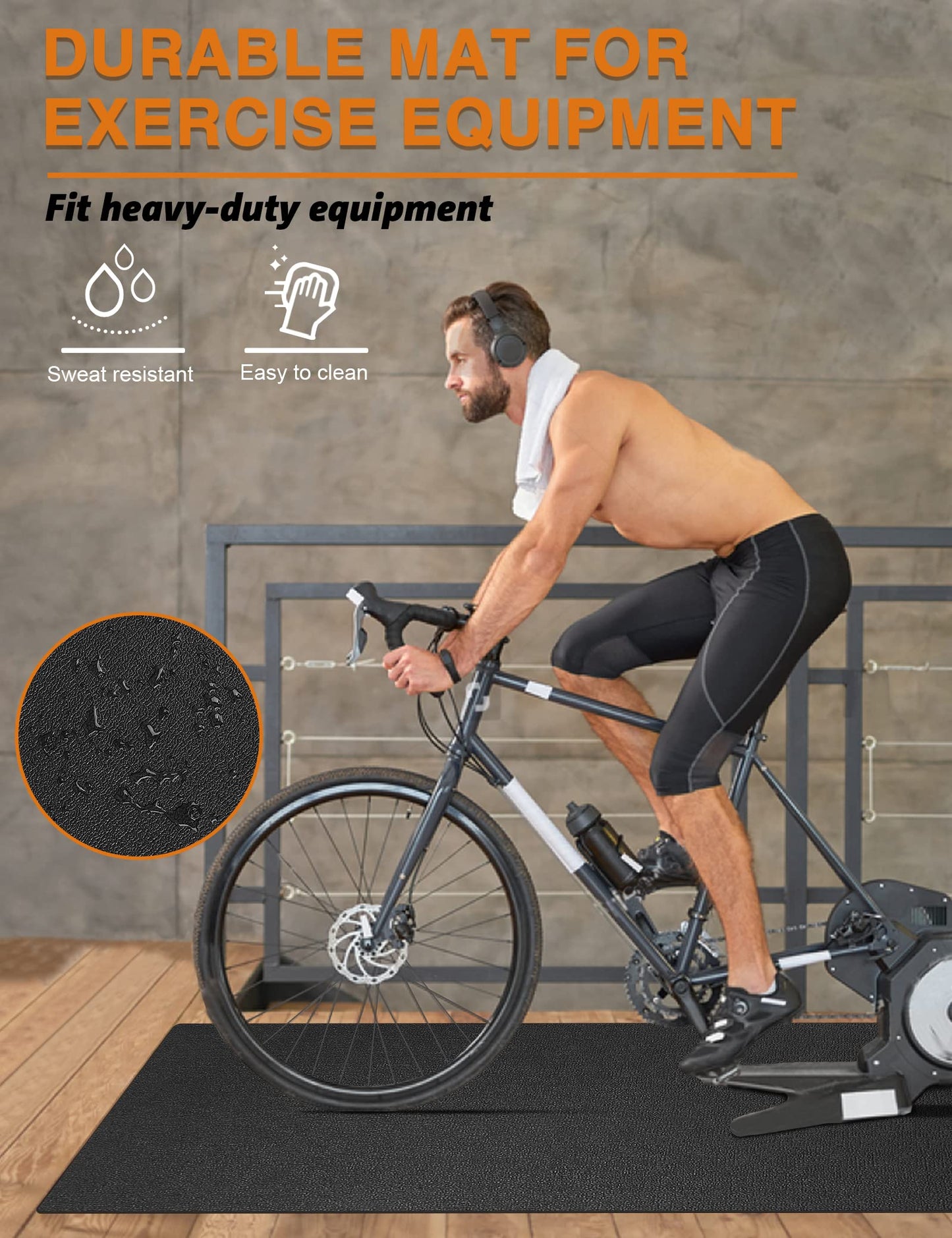 Treadmill Mat 78"x36", WERCHO Walking Pad Mat for Carpet Hardwood Floors 6mm Heavy-Duty Exercise Equipment Mat for Treadmil Pad, Rowing Machine, Spin Bike, Elliptical Trainer, Home, Gym