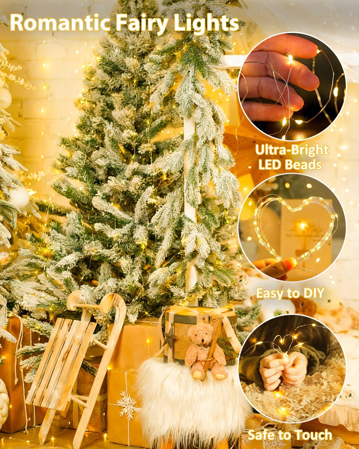 Skiennix 6 Pack Fairy Lights - Battery Operated 20FT 60LED String Lights for Indoor/Outdoor Decor | Warm White