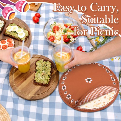 Honeydak 2 Pcs 12 Inch Tortilla Warmer Pouch, Microwavable Insulated Cloth Pouch Mexican De Barro Talavera Tortillero Fabric Tortilla Keeper Taco Holder for Tortillas, Tacos, Naan, Pizza Rolls