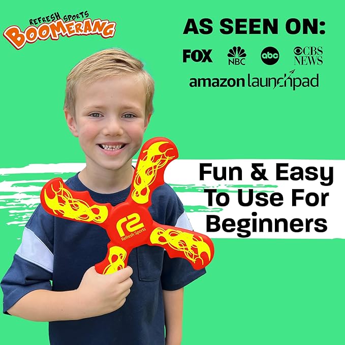 Boomerang for Kids - It Really Does Fly Back - Fun & Easy to Use Gifts for Boys & Girls - Best Toys for Ages 8-13 Gift Idea - Soft Foam Design Stocking Stuffers for Kids 6 7 8 9 10 Year Old Boy Gifts