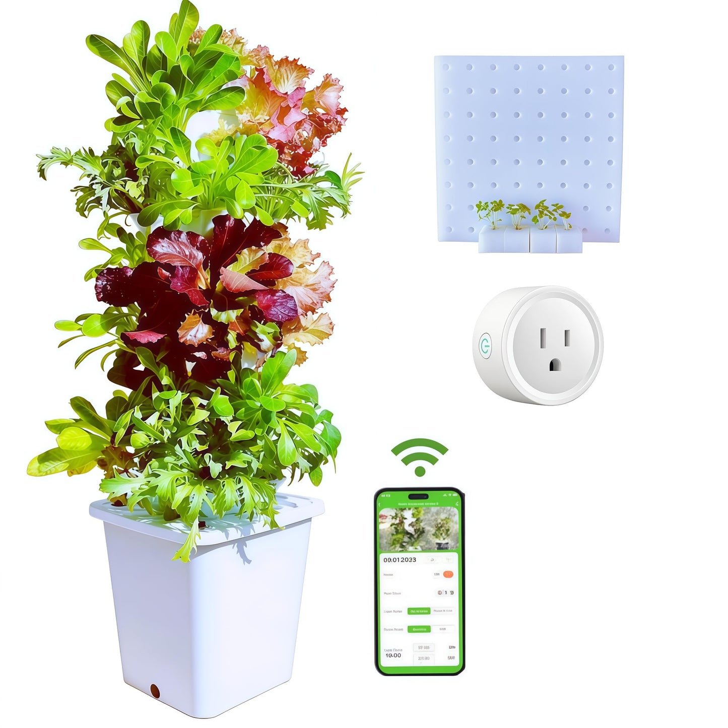 LnzyGarden Hydroponic Growing System Kit - Hydroponic Tower Indoor Smart Vertical Garden,Hydroponic Vegetable System,35 Pods, Automatic Timer, Gardening Gift