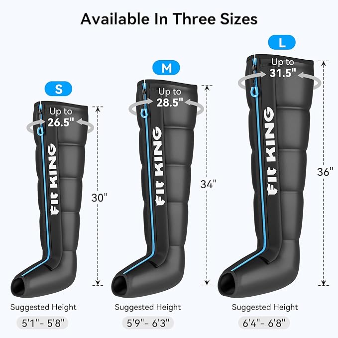 FIT KING Cordless Recovery System, Professional Air Compression Massager, Reduces Muscle Pain and Improves Circulation, Warm-up and Fast Recovery for Athletes, Zone Massage Optional (Medium)