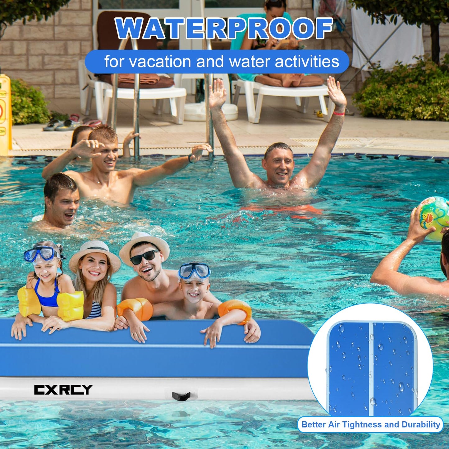 20ft/16ft Extra Large Gymnastics Training Mats Inflatable Air Gymnastics Mat 4/8 inches Thickness Inflatable Floor Mats for Home Use/Training/Cheerleading/Yoga/Water with Electric Pump (16ft*3.3ft*4in(5*1*0.1m))
