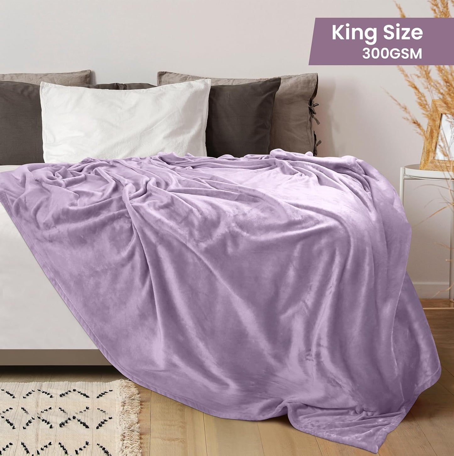Utopia Bedding Fleece Blanket - King Size Luxury Soft Microfiber in Lilac | Anti-Static 300GSM (90x102 Inch)