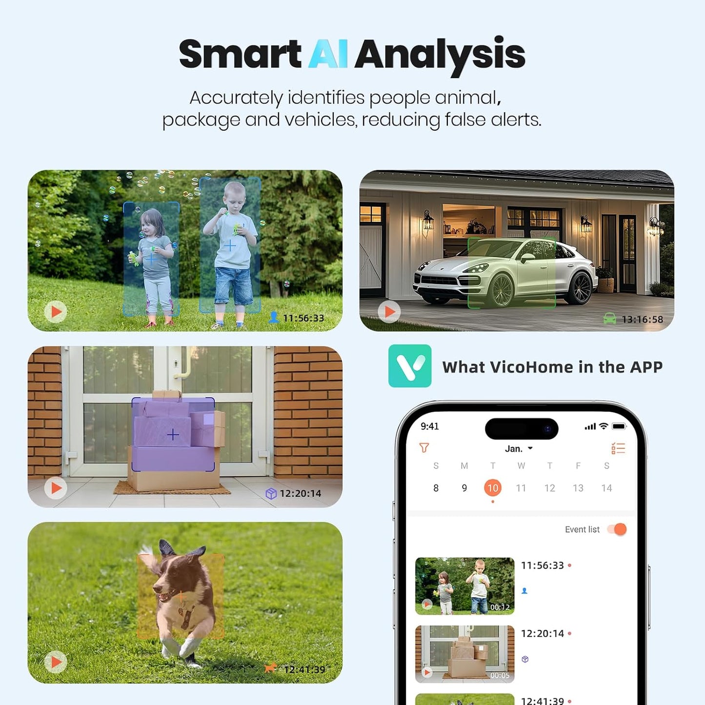 Techage 2K 2-Way IP66 Security Cameras Wireless Outdoor, Battery Powered WiFi Cameras for Home Security with AI Motion