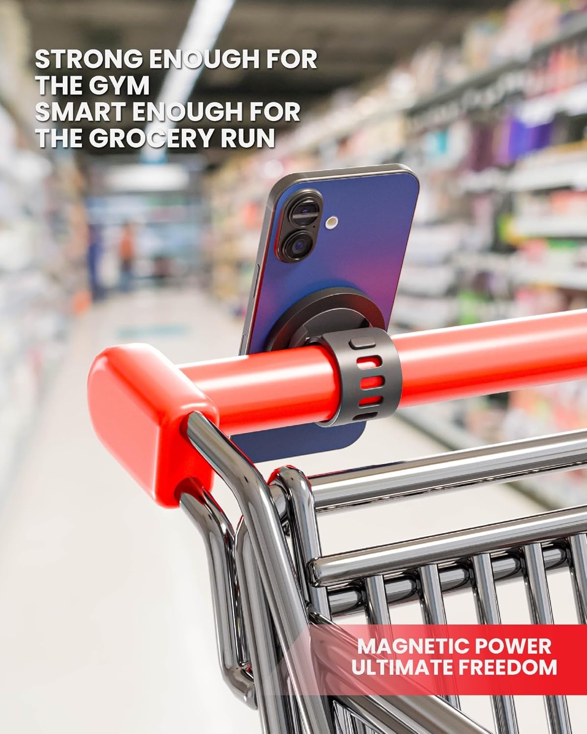 BLAUBECK Bike Mount Stroller Phone Holder for MagSafe - Universal Magnetic Phone Mount for Stroller, Treadmill, Golf
