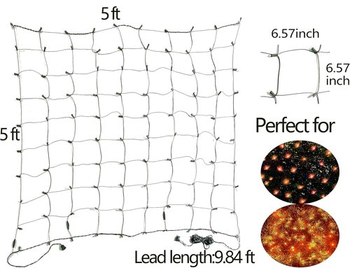 HISHINY Halloween Lights - 100 LED Orange Net Lights | Waterproof, Connectable Design for Outdoor Decor