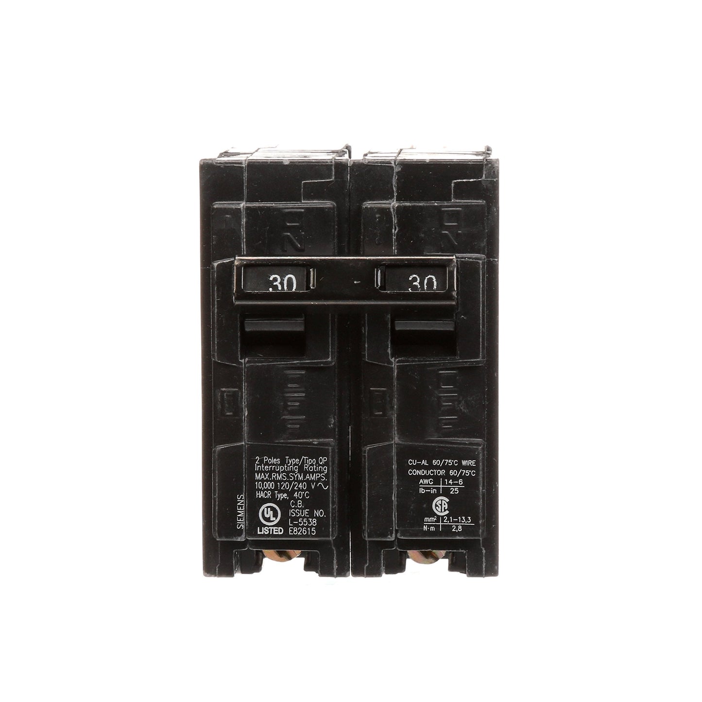 Siemens Talon Temporary Power Outlet Panel with Q230 30-Amp Double Pole Type QP Circuit Breaker