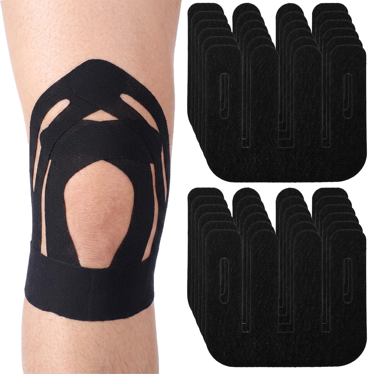 Ocapind 12 PCS Kinesiology Tape for Shoulder, Waterproof Knee Support Tape Pre Cut Athletic Relax Tapes Breathable Comfortable Sports Tapes Elastic Stability for Workout