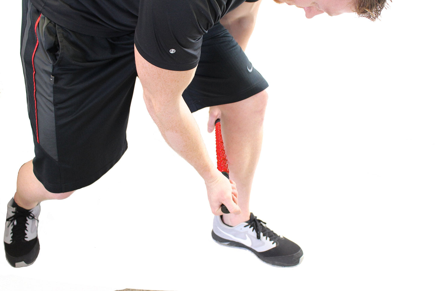 The Muscle Roller Stick, Massage for Legs | Great Gifts for Runners Men/Women, Athletes, Exercise - Shin Splints, Trigger Point - Red Elite Hard, 17"