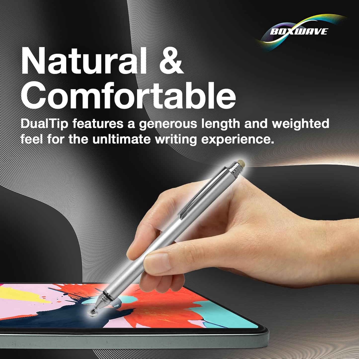 BoxWave VIN1060Plus Stylus Pen Compatible with XOPPOX Graphics Tablet - DualTip Capacitive Stylus, Fiber Tip Disc Tip