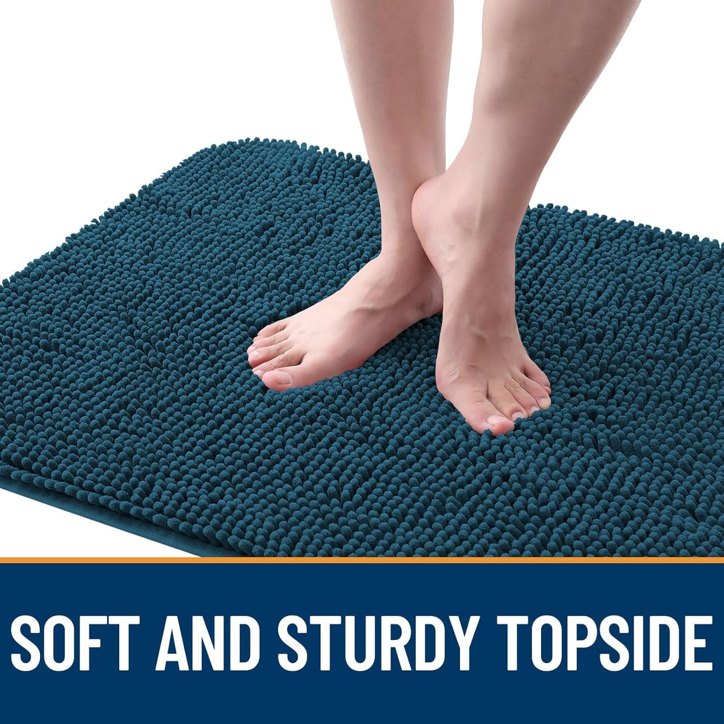 OLANLY Dog Door Mat - Absorbent Non-Slip Washable Doormat for Muddy Paws | 47x24 Atlantic Blue