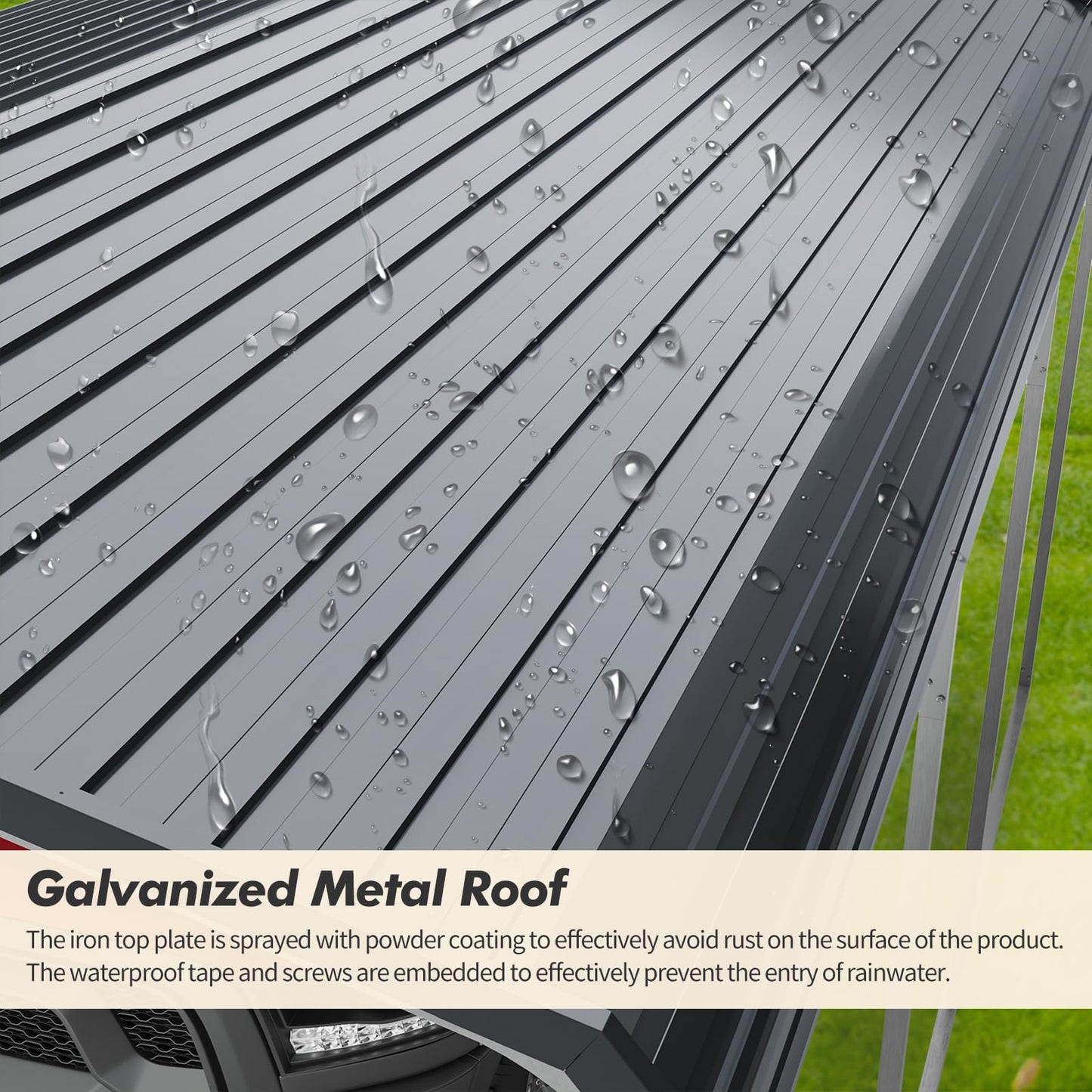 GarveeLife 12 x 20 Ft Heavy Duty Metal Carport with Metal Roof, Oversized Car Port Shelter for Trucks Boats Tractors, Outdoor Vehicle Cover for Driveway Yard