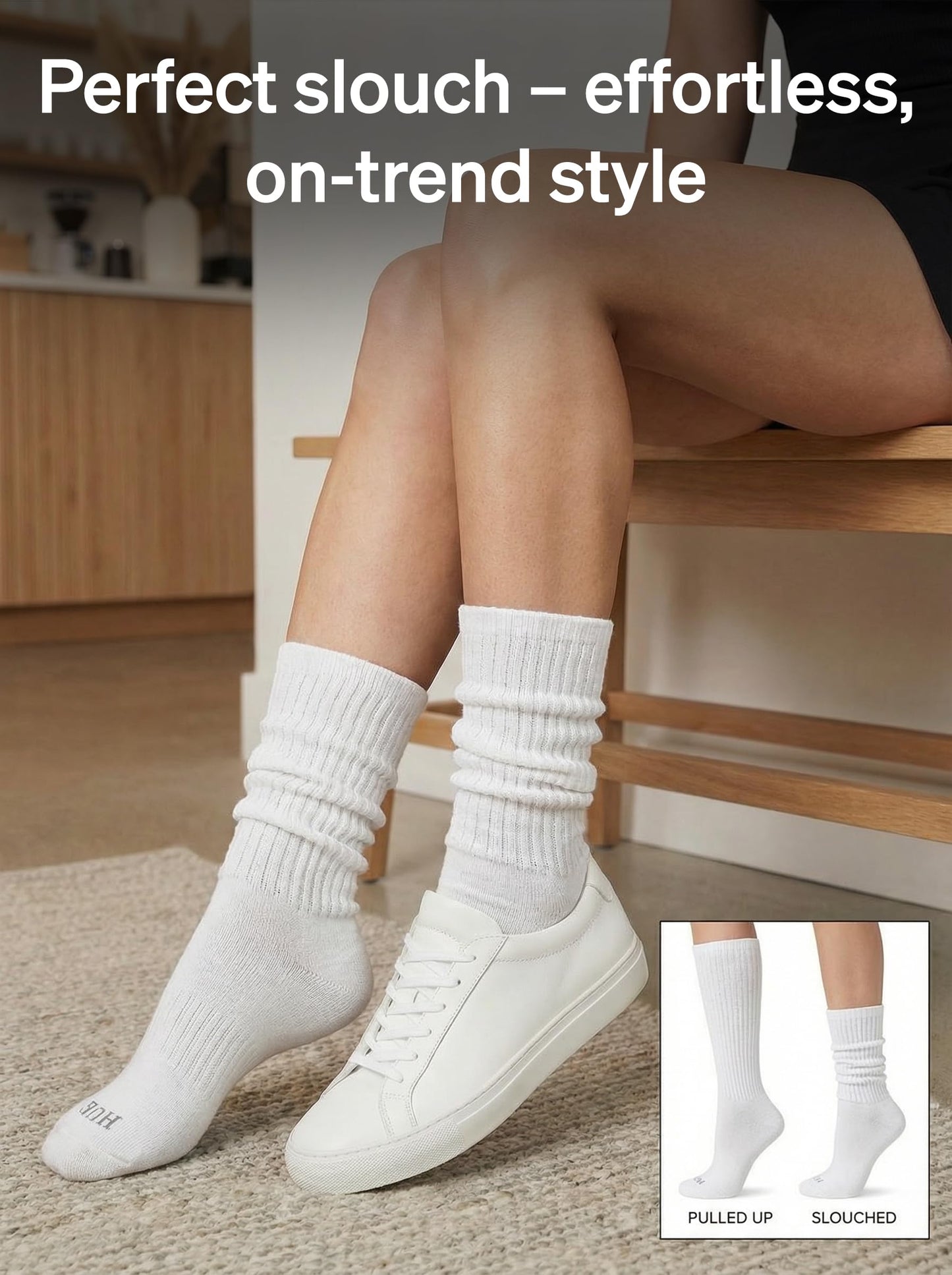 HUE Women's Slouch Socks, Slouchy Socks for Women (6-Pack)