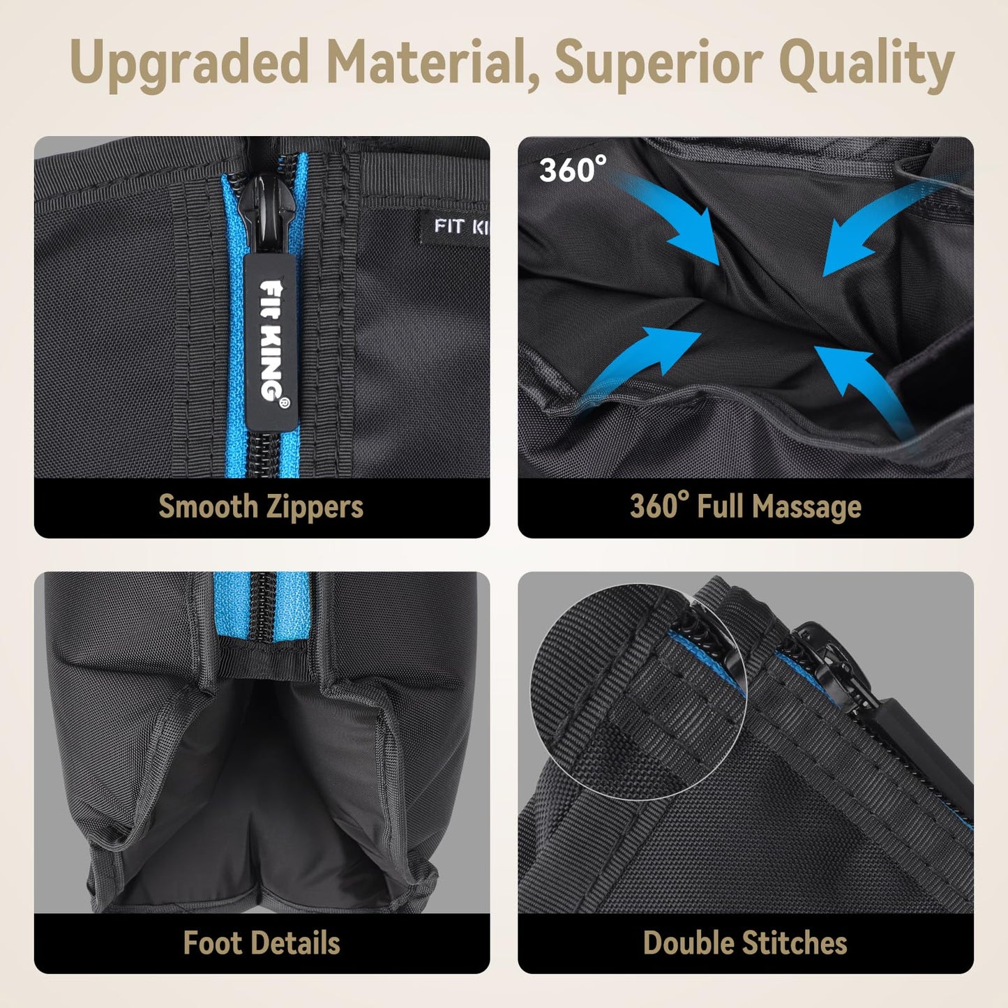 FIT KING Leg Massager with Heat and Compression Therapy – Leg Massage for Circulation, Swollen Leg, RLS Pain, Fatigue Relief – Foot Calf Massager Boots – Mother Day Gift for Mom