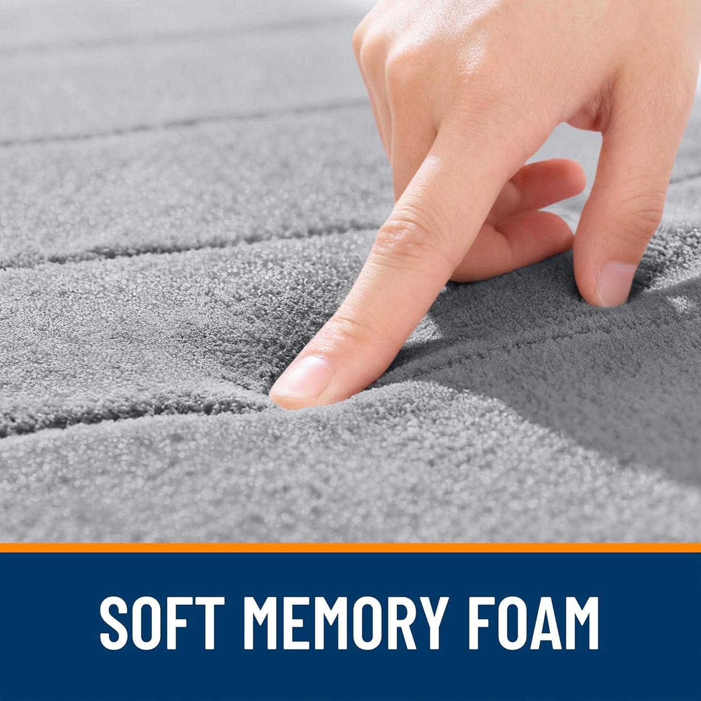 OLANLY Memory Foam Bath Mat - Super Soft & Absorbent | Quick Dry, Machine Washable, 30x20 in Grey