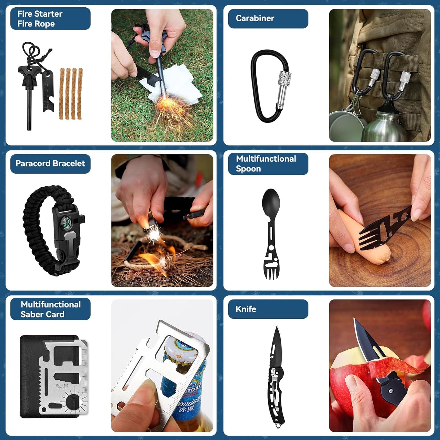 Survival Advent Calendar 2025 | 24-Day Christmas Countdown Gift Box for Outdoor Enthusiasts