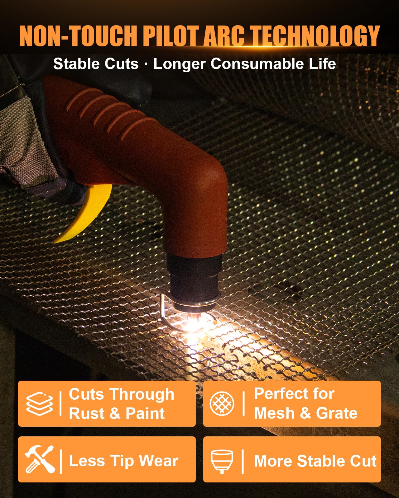 HIZONE 55A Plasma Cutter Machine, High Frequency Non-Touch Pilot Arc Plasma Cutting Equipment with LCD Display, 120/240V Cutting Machine, 2T/4T Function, Post Flow, 3/4" Max Cut, Ideal for Beginners