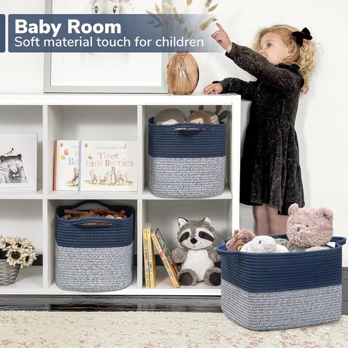 Goodpick Cube Storage Bins - Versatile Woven Baskets for Closet & Office | 13'' x 10'' x 9''