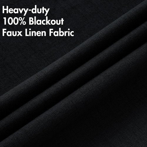 MIULEE Blackout Curtains - 100% Linen Texture, Thermal Insulated, Grommet Design | 52x72 Inch (2 Panels)
