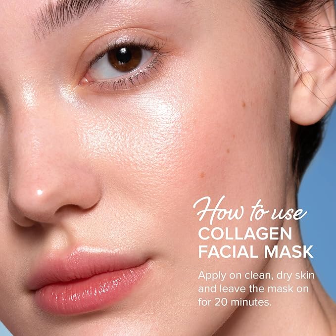 MAREE Collagen Facial Mask with Hyaluronic Acid ??Sheet Face Mask Skincare ??Centella Asiatica, Green & Red Algae Extract ??Hydrating Facemask For Women Skin Care ??Mascarillas Para La Cara ??12 Count