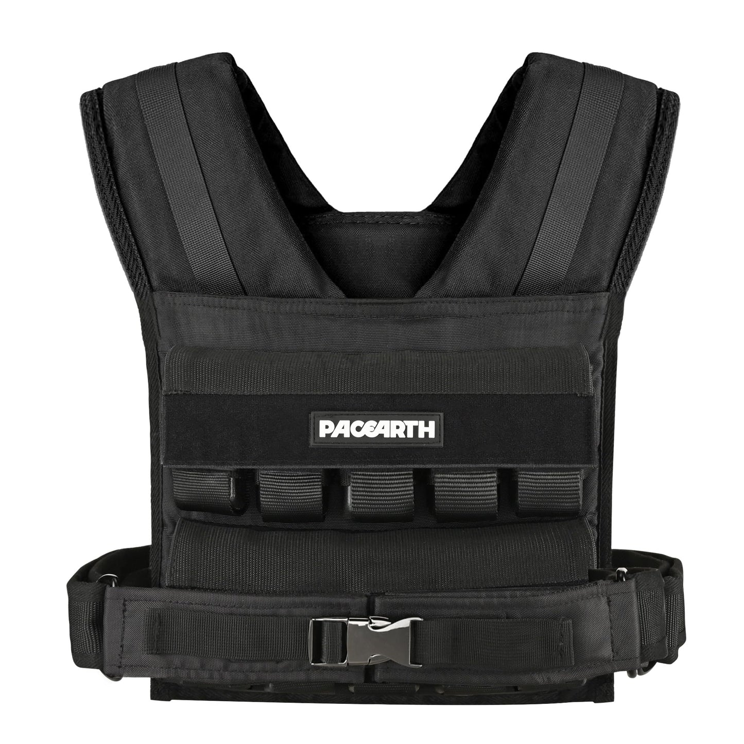 PACEARTH Adjustable Weighted Vest for Men, PACEARTH Heavy Duty Weight Vest with 20 Adjustable Iron Blocks for Hardcore Strength Training, Crossfit, and Running, Black, 44LBS