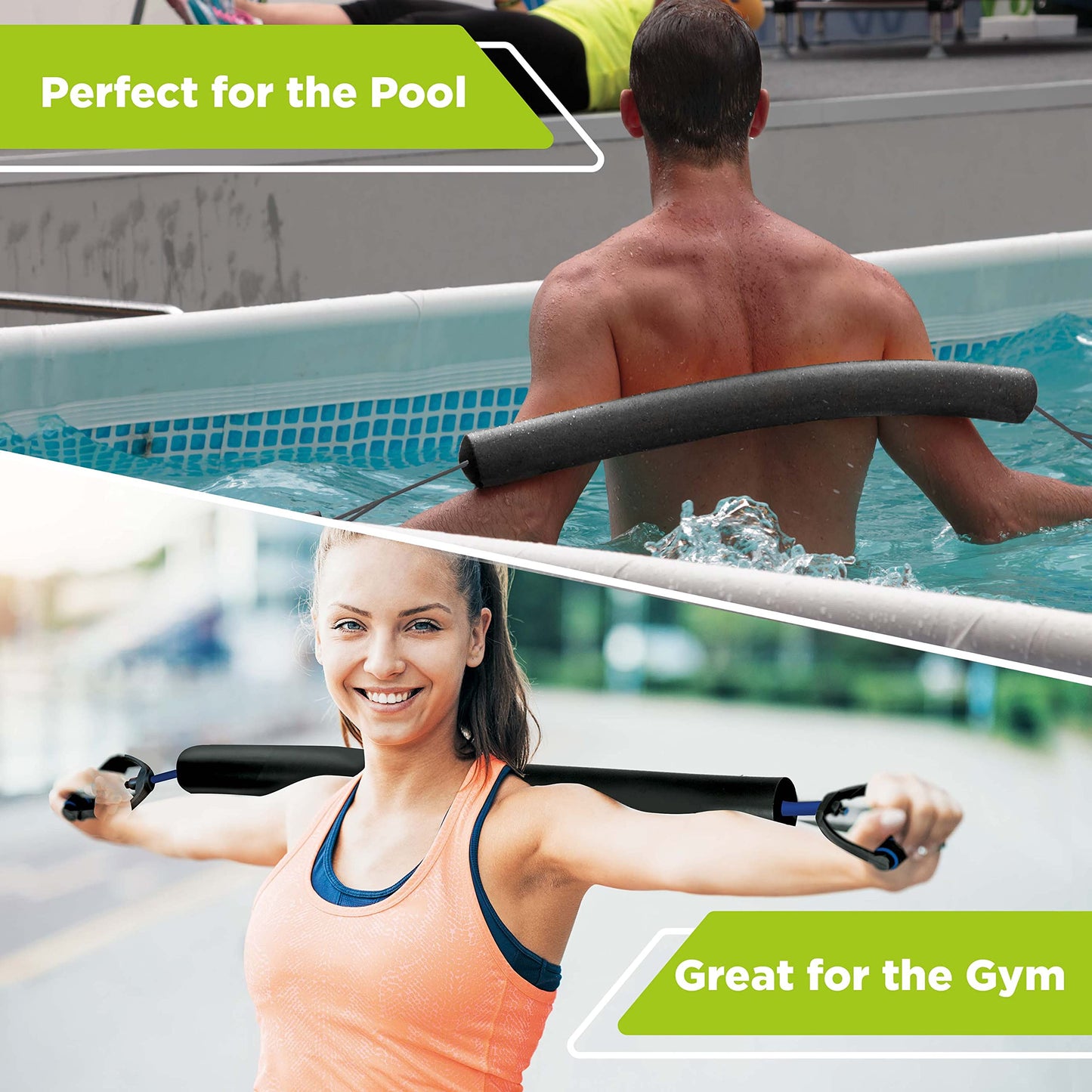 Aqua Leisure Fitness Dynamic Resistance Band - Water Exercise - Pool Workout - Fitness Noodle - Length 34"