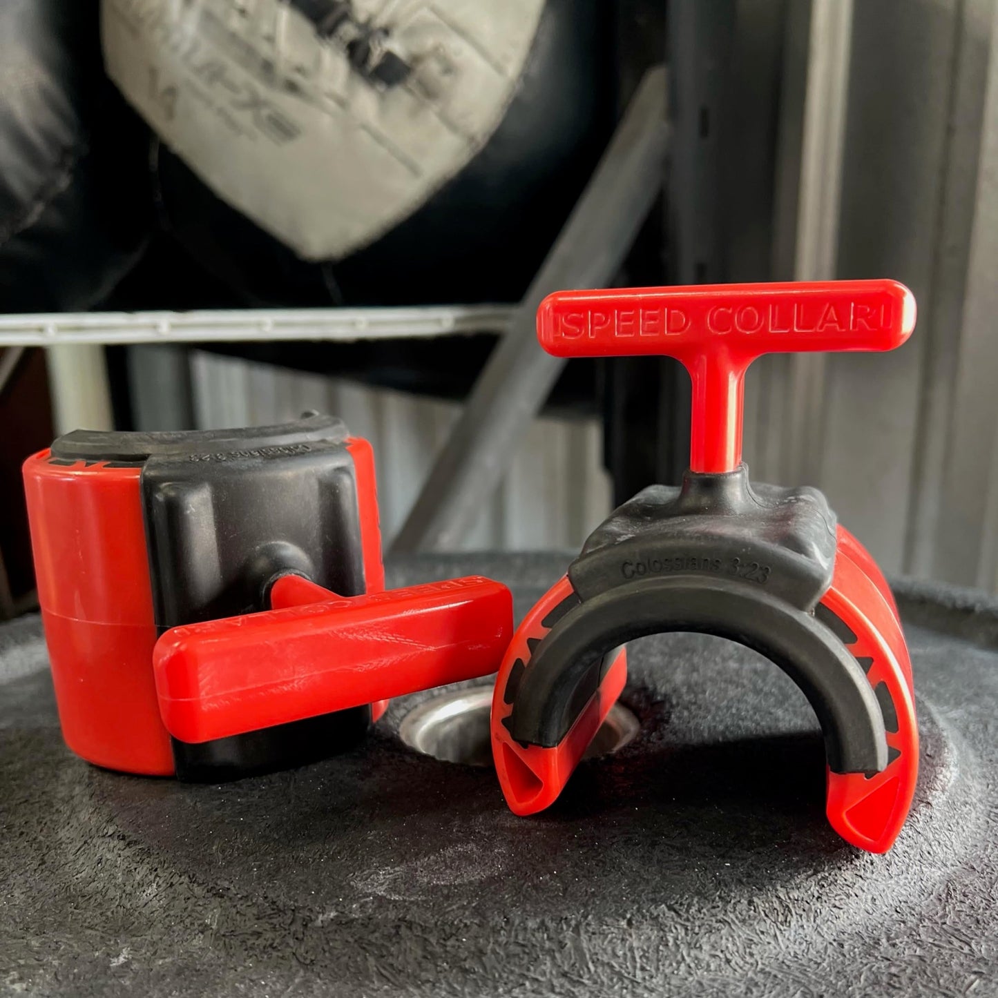 Speed Collar, Fastest Bar Clips for Weight Lifting Powerlifting Bodybuilding, for 2inch barbells (Red)