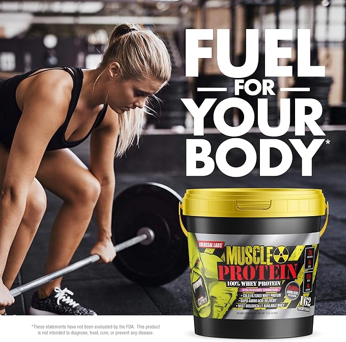 Muscle Whey Protein Flavored Protein Powder, 25,000mg Amino Acids/Serving, Cold Filtered(Packaging May Vary) (12 Pound (Bucket), Cookies & Cream)