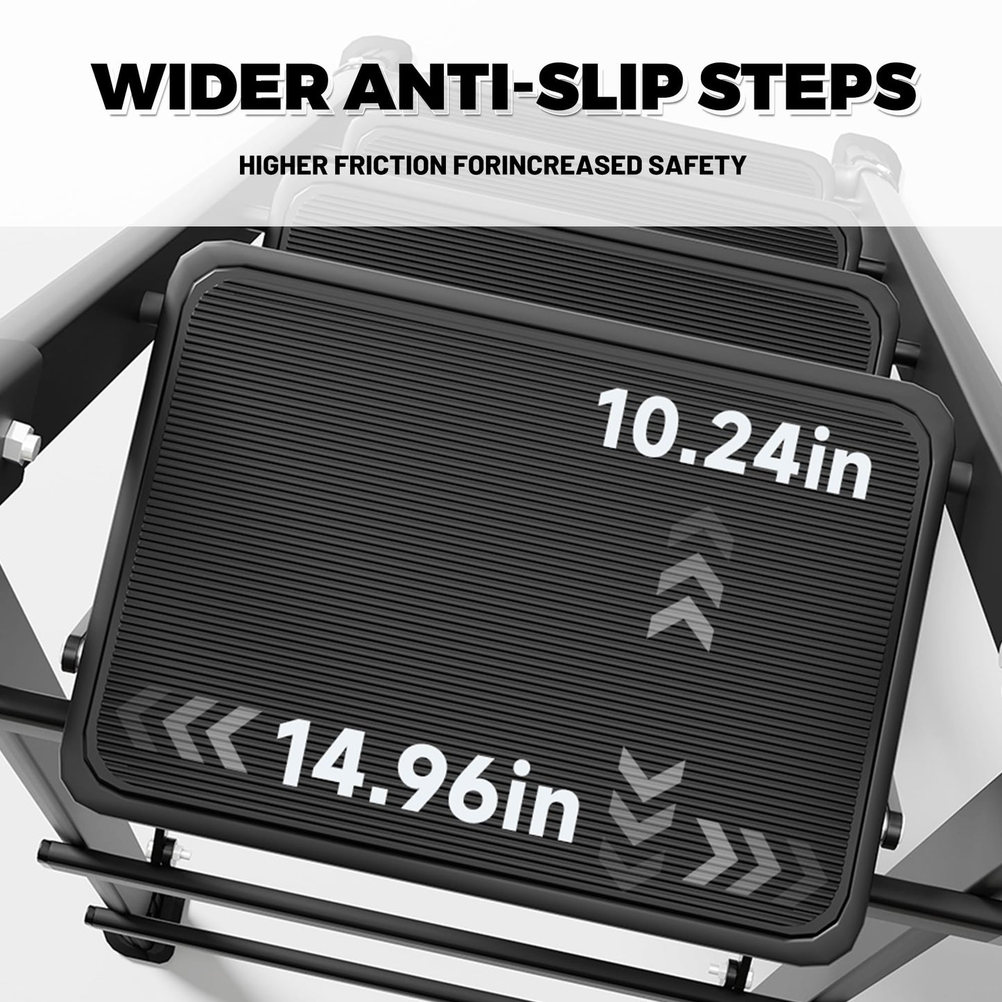 9 Step Folding Ladder,Portable Sturdy Carbon Steel Ladder for Home & Kitchen Use,Heavy - Duty Step Stool with Anti - Slip Pedal and Handrails,Black