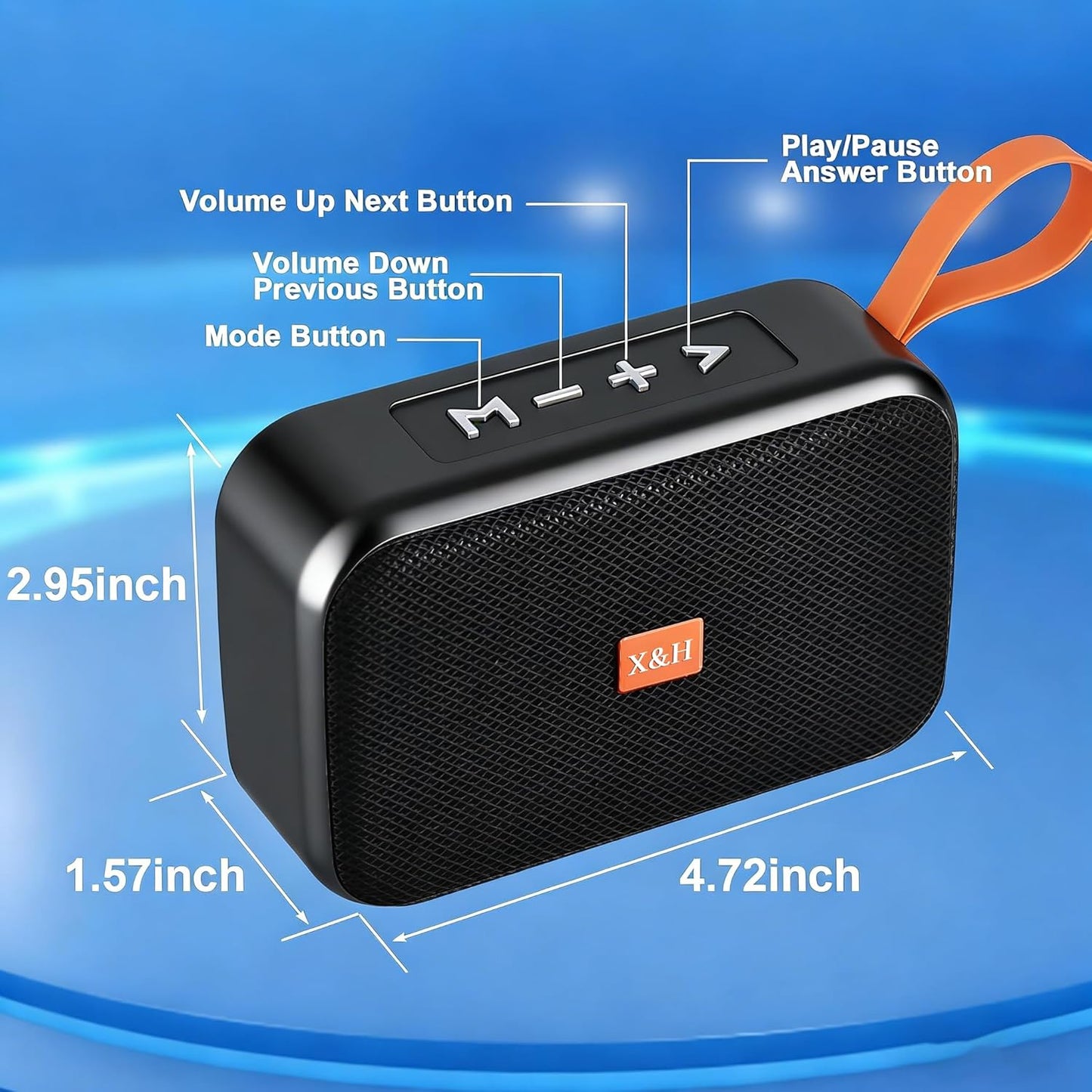 Xjahwr Portable Bluetooth Speakers, Wireless Bluetooth Speaker, Deep Bass, Outdoor Speakers with Handle, Supports TF