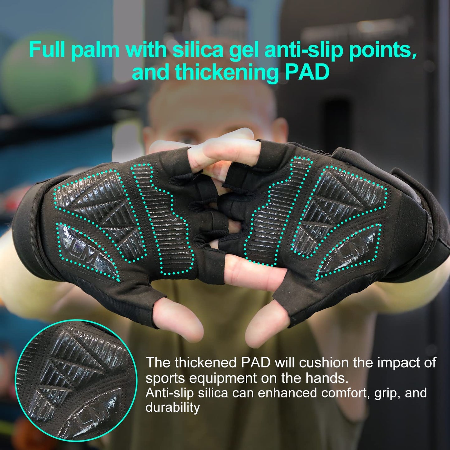 LiMMAX Workout Gloves for Men Women Gym Weight Lifting Padded Gloves with Wrist Wrap Support, Full Palm Protection & Silicone Grip Gym Gloves,Cross Training