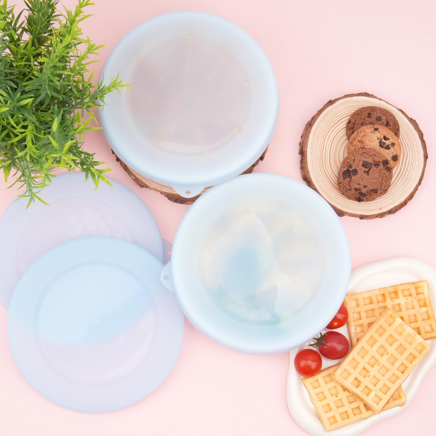 Purekra 4 Pack Silicone Lids for Corelle Vitrelle 18-Oz Soup/Cereal Bowls, Freezer & Microwave & Dishwasher Safe (Bowl not included)