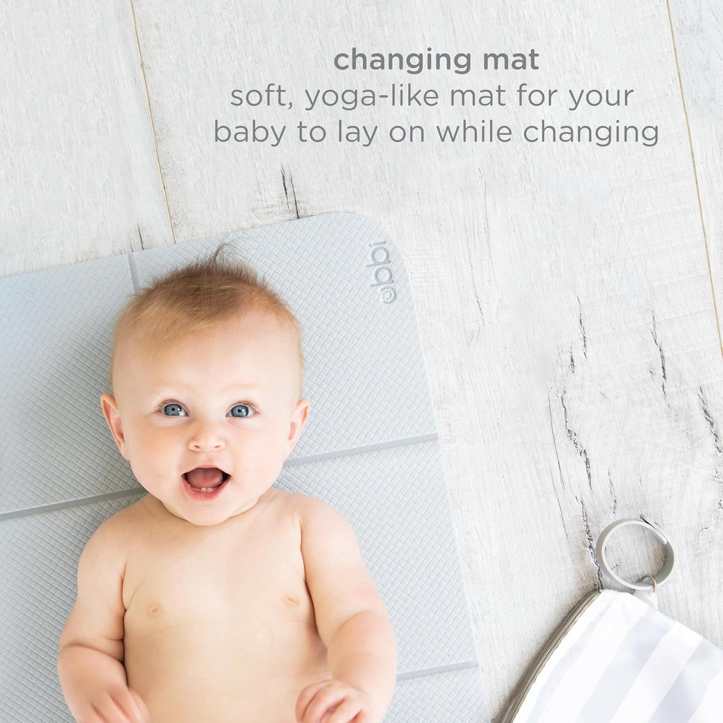 Ubbi Portable Changing Mat - Soft & Comfortable Diaper Bag Accessory for Newborns | Easy to Clean, Gray