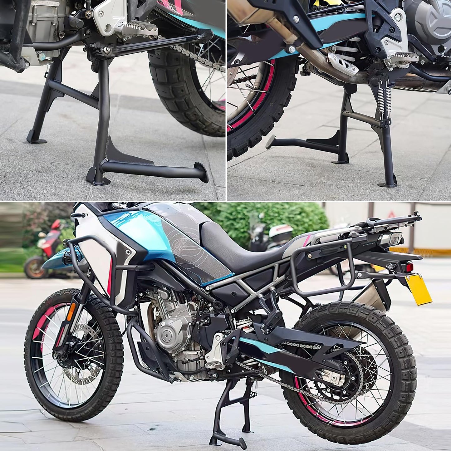XIDAODIT Motorcycle Center Stand Kickstand and Highway Crash Bars Engine Guard Set for CFMOTO 450MT 450 MT MT450 IBEX 450 2024-2025