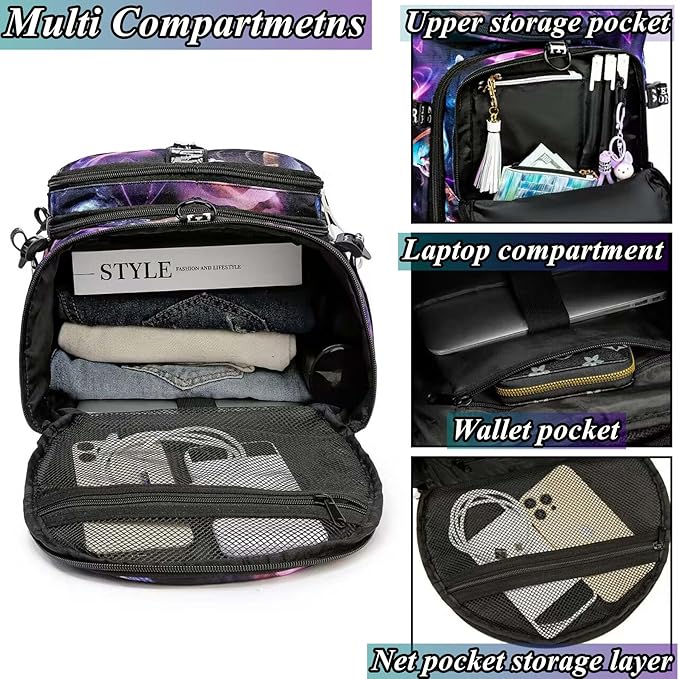 Gym Duffle Bag Backpack with Shoe Compartment,4 ways Travel Backpack for Women and Men,Multi-Functional Weekender bag with Waterproof Layer&Laptop Compartment for Fitness, Travel,Camping
