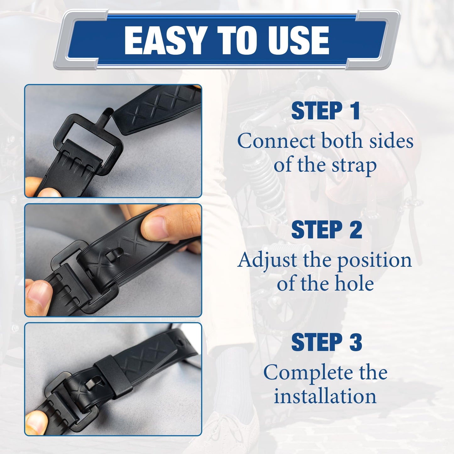 Starry 4pcs TPU Utility Straps Adjustable Durable Elastic Straps with Buckle Strong Tie Batch Tested 70 lb Fastening Lashing Securing Tool for Skis Moto Gear Trucks Cargo Garden Hoses 18.9" Length
